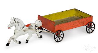 American tin horse drawn wagon