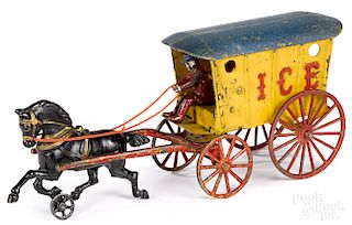 Hubley cast iron horse drawn Ice wagon