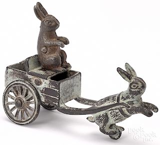 Cast iron rabbit drawn cart