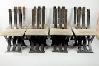 Harvey Probber Set Eight Scissor Form Dining Chairs