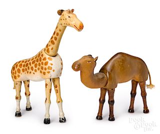 Schoenhut circus Arabian camel and giraffe