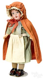 German bisque head Little Red Riding Hood doll