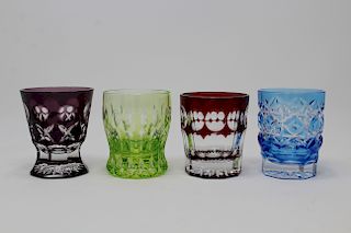(4) Faberge Glass Cordial Cups