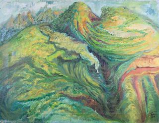 Signed, '63 "Hawaii Oahu Hills" Painting