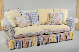 Capacious Upholstered Lowback Sofa