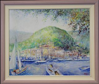 European School, Signed Impressionist Harbor