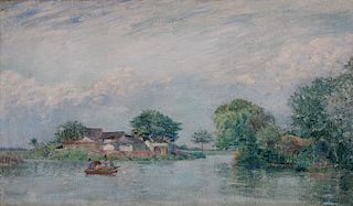 European School, Painting of a River Landscape