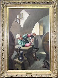 Janko, Signed Painting of Man with Stein