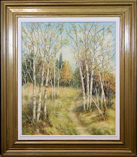 Signed, Autumnal Wooded Landscape Painting