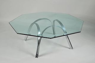 Mid-Century Modern Chrome/Glass Coffee Table