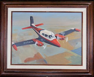 Hutchinson, Signed Illustration of a Small Plane