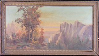 Early 20th C. Mountainous Landscape Painting