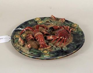 Palissy Ware Style Plate w/Marine Life