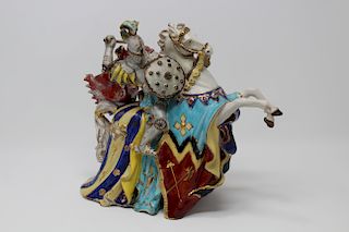 G. Serraglini Porcelain Knight on Horseback