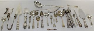 SILVER. Assorted Silver Flatware and Serving Pcs.