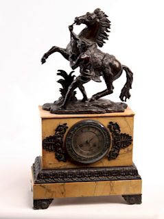 LOUIS PHILIPPE MARBLE AND BRONZE MOUNTED CLOCK