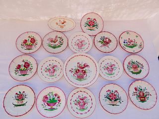MISC. LOT OF 17 EASTERN FRANCE FAIENCE PLATES