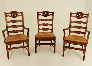 SET OF 8 FRENCH PROVINCIAL STYLE FRUITWOOD CHAIRS