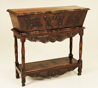 CARVED WALNUT COUNTRY FRENCH PANETTIERE
