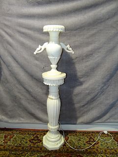 WHITE MARBLE 53" FLOOR LAMP