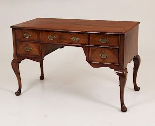 ENGLISH QUEEN ANNE STYLE WALNUT WRITING TABLE  
