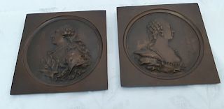 PR. OF FRENCH BRONZE INSCRIBED PLAQUES