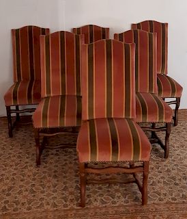 SET OF 6 UPHOLSTER LOUIS XIII CHAIRS