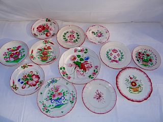 MISC. LOT OF 12 FRENCH FAIENCE ENAMELED PLATES