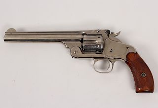 Smith and Wesson model 3 nichel break top single action 6 shot 44 caliber revolver