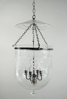 Cut Glass & Metal Four Light Hanging Lantern
