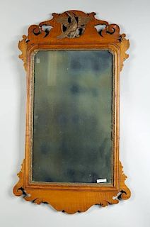 Chippendale Style Tiger Maple Mirror