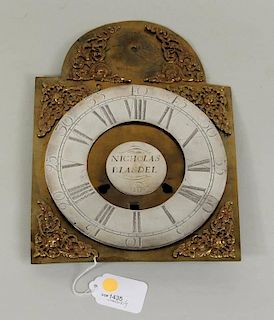 Blasdell, Silver & Brass Clock Face 18th C.
