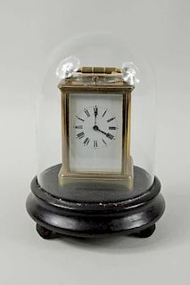 French Brass Traveling Clock w/Repeater Movement
