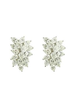 Ladies 12.68ct Pear Shape Diamond Earrings