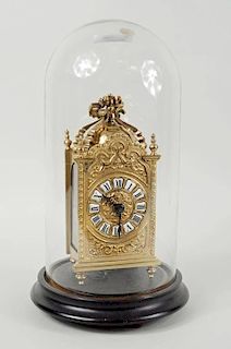 French Brass  Clock with Porcelain Numerals