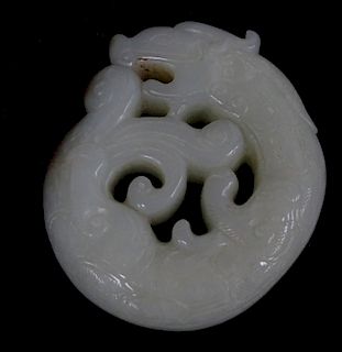 (1) One Chinese Carved Jade Lion Carving