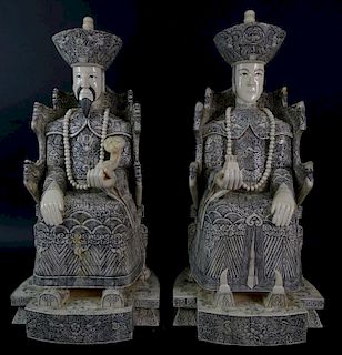 20th Century Chinese Monumental Carved Warrior