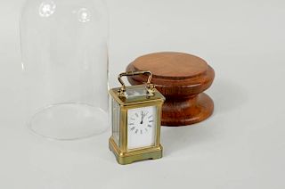 French Brass Traveling Clock w/Cylinder Escapement