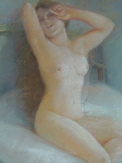 European, Artist Unknown, Nude Pastel On Paper