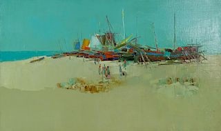 Nicola Simbari (ITALIAN, 1927–2012) "Beach Scene"