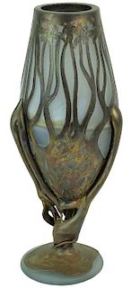 Contemporary Art Glass Vase, Signed.
