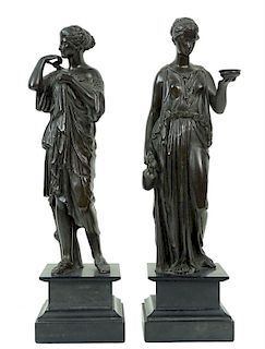 Pair of French Empire Greek God Bronze Sculpture