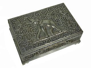 Middle Eastern Sterling Elephant Jewelry Box