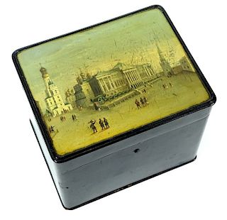 A Russian Lacquer Box after Gerasimov's "View of t