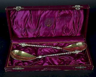 L.A Gundel Maker 800 Silver Berry Spoons, org box