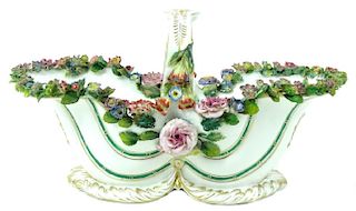 Russian Porcelain Floral Decoration Basket.
