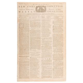Rivington's New-York Gazetteer,  Rare Colonial American Newspaper with Reactions to the Intolerable Acts, April 1774