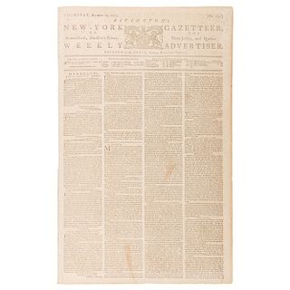 Early Coverage of the Revolutionary War Reported in Rivington's New-York Gazetteer, October 1775