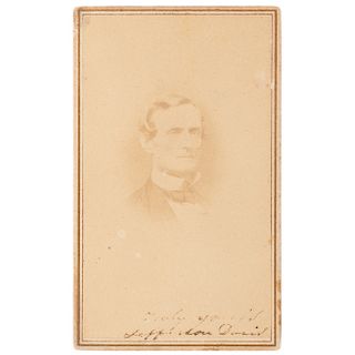 Jefferson Davis CDV, Signed and Dated to his Imprisonment in Fort Monroe
