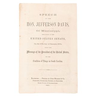 Three Pamphlets with Speeches by or about Jefferson Davis